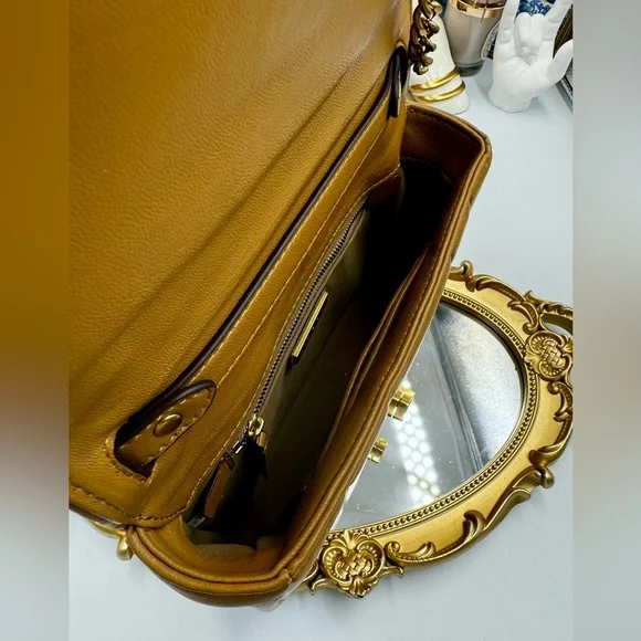 🆕 TORY BURCH 🧿 NWOT Kira Chain Shoulder Bag, Toasted Sesame - AUTHENTICATED - Picture 11 of 16